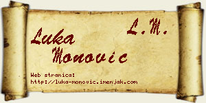 Luka Monović vizit kartica
